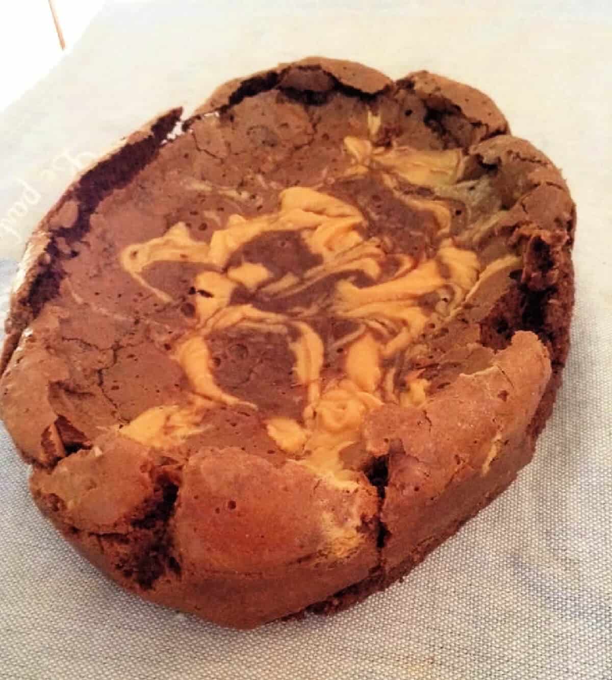 Brownies with peanut butter layer.