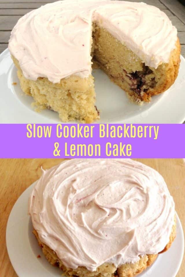 Slow cooker blackberry and lemon cake - a really summery crockpot cake 