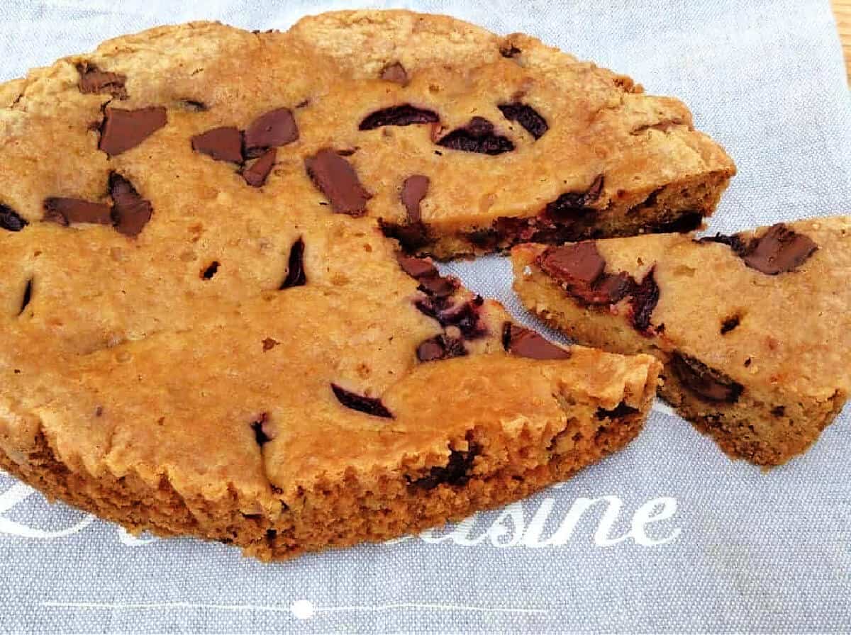 Blondies with one triangle cut out.