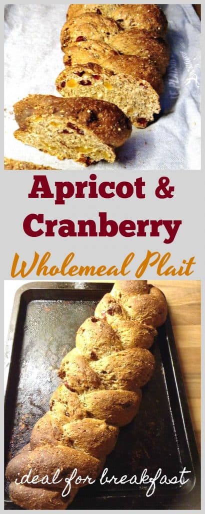 Apricot and cranberry wholemeal seeded plait recipe