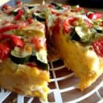 Slow cooker summer vegetable cheesy cornbread