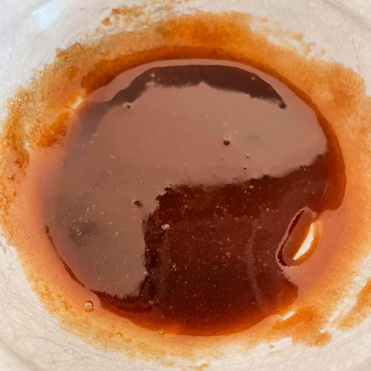 Syrup/sugar mixture in a bowl.