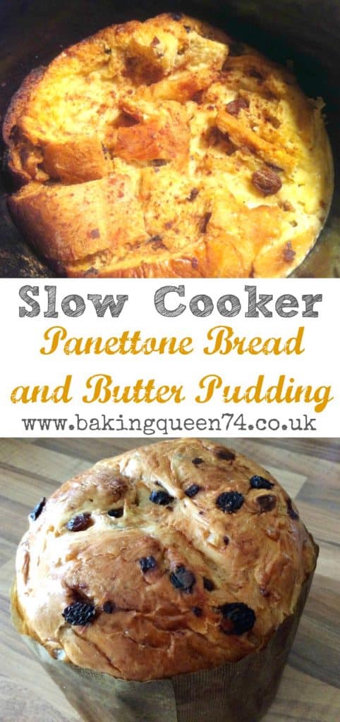 Slow Cooker Panettone Bread and Butter Pudding - a simple festive slow cooker pudding