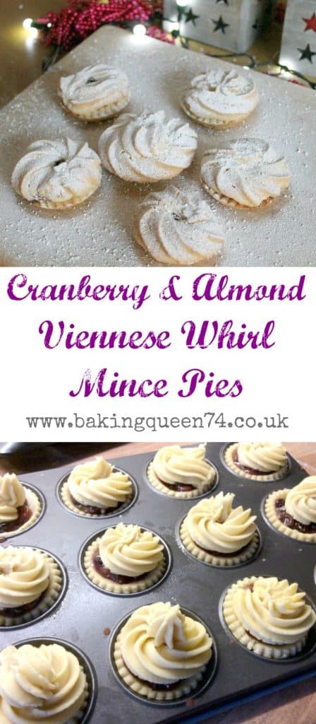 Cranberry and Almond Viennese Whirl Mince Pies - a lovely Christmas bake
