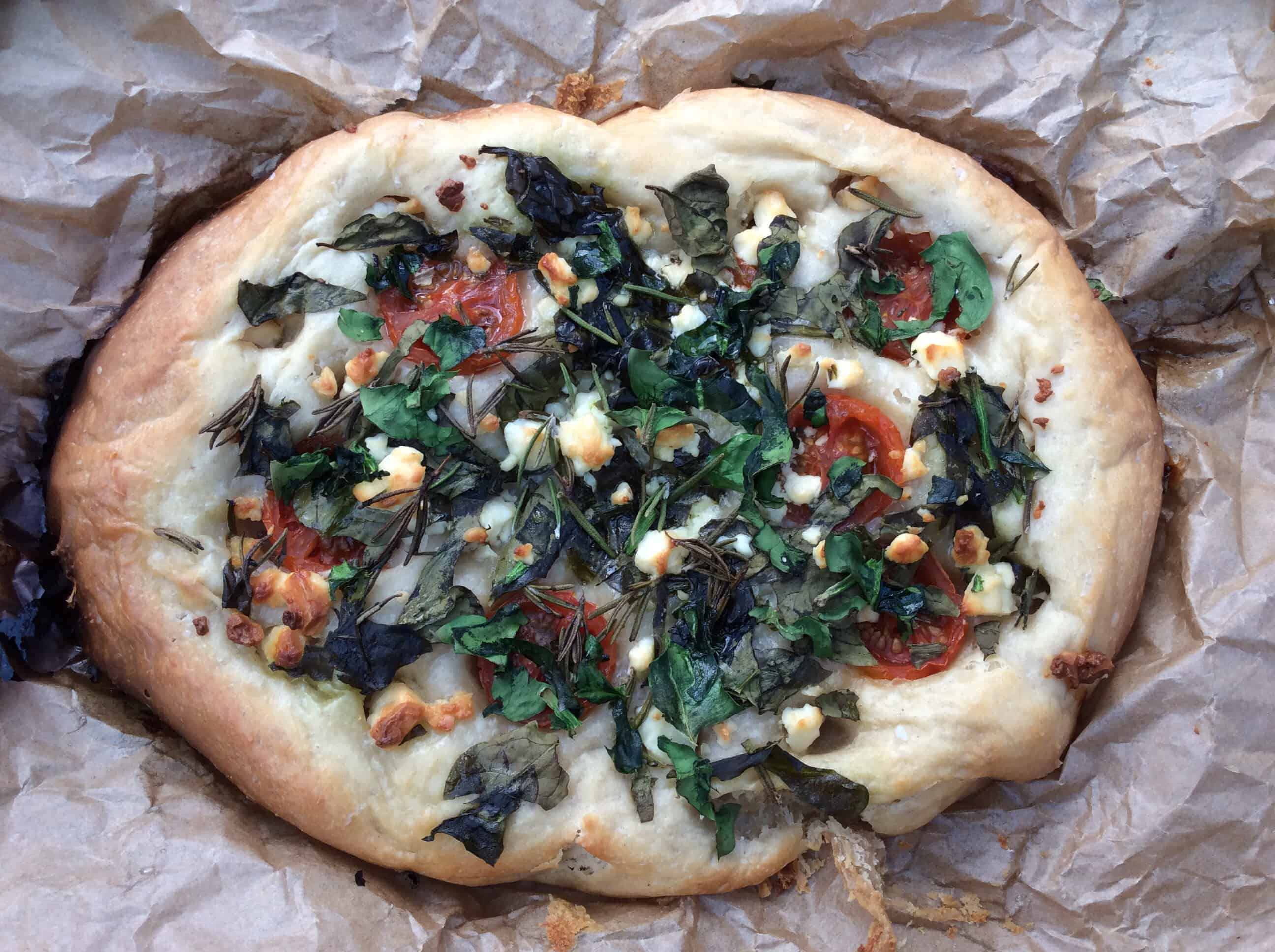 Slow cooker spinach and feta focaccia