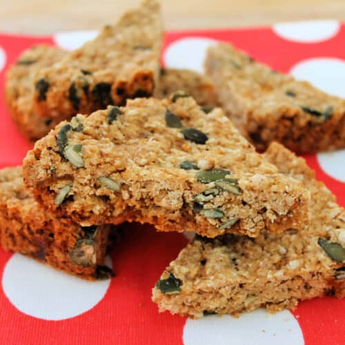 A stack of triangle oat bars.