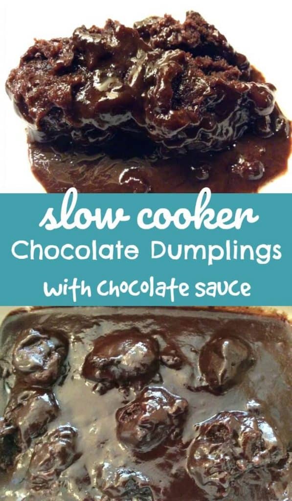 Slow Cooker Chocolate Dumplings with Chocolate Sauce - the best comfort food recipe ever, ideal for a snowy winter's day