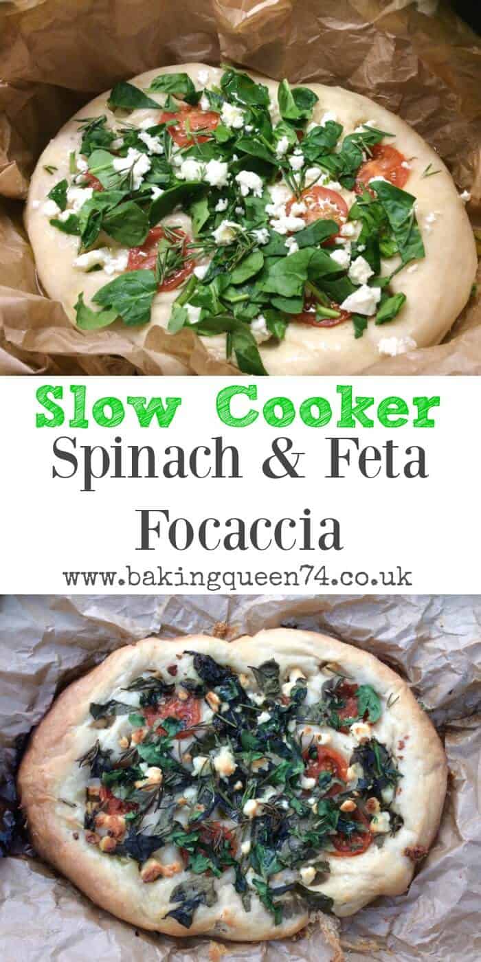 Slow cooker spinach and feta focaccia