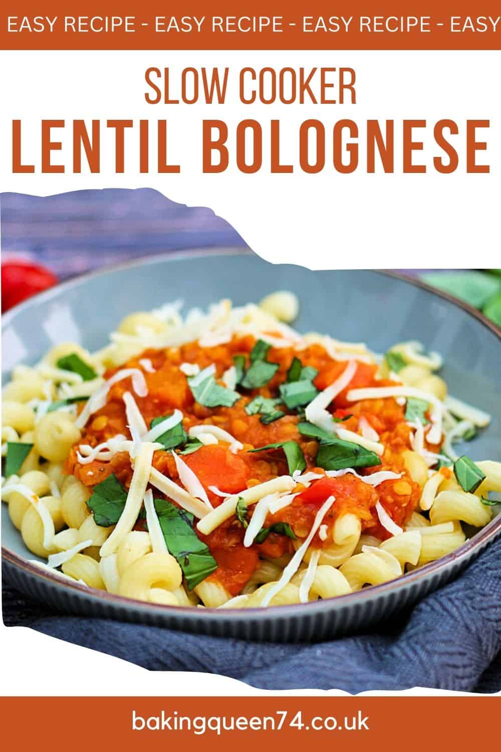 Slow Cooker Lentil Bolognese BakingQueen74