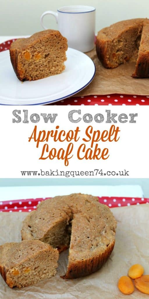 Slow cooker apricot spelt loaf cake - bake this delicious, healthier cake in your crockpot today