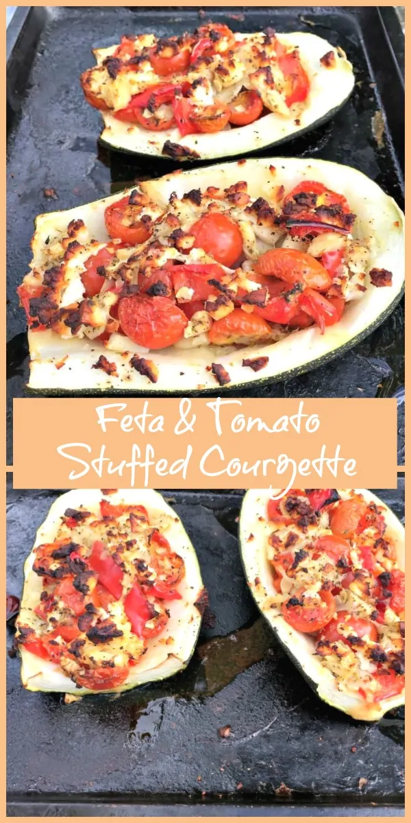 Feta and Tomato Stuffed Courgette (Zucchini) - BakingQueen74