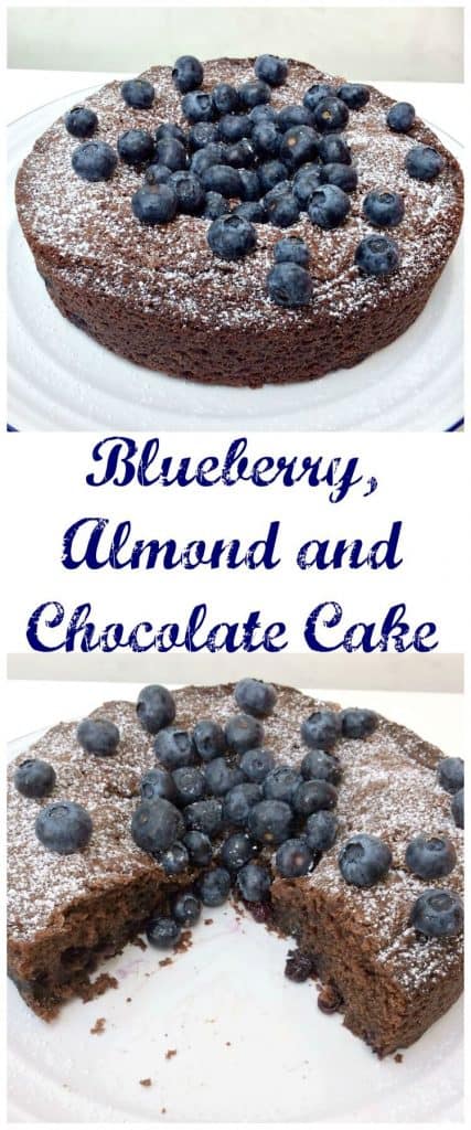 Chocolate, Almond and Blueberry Cake