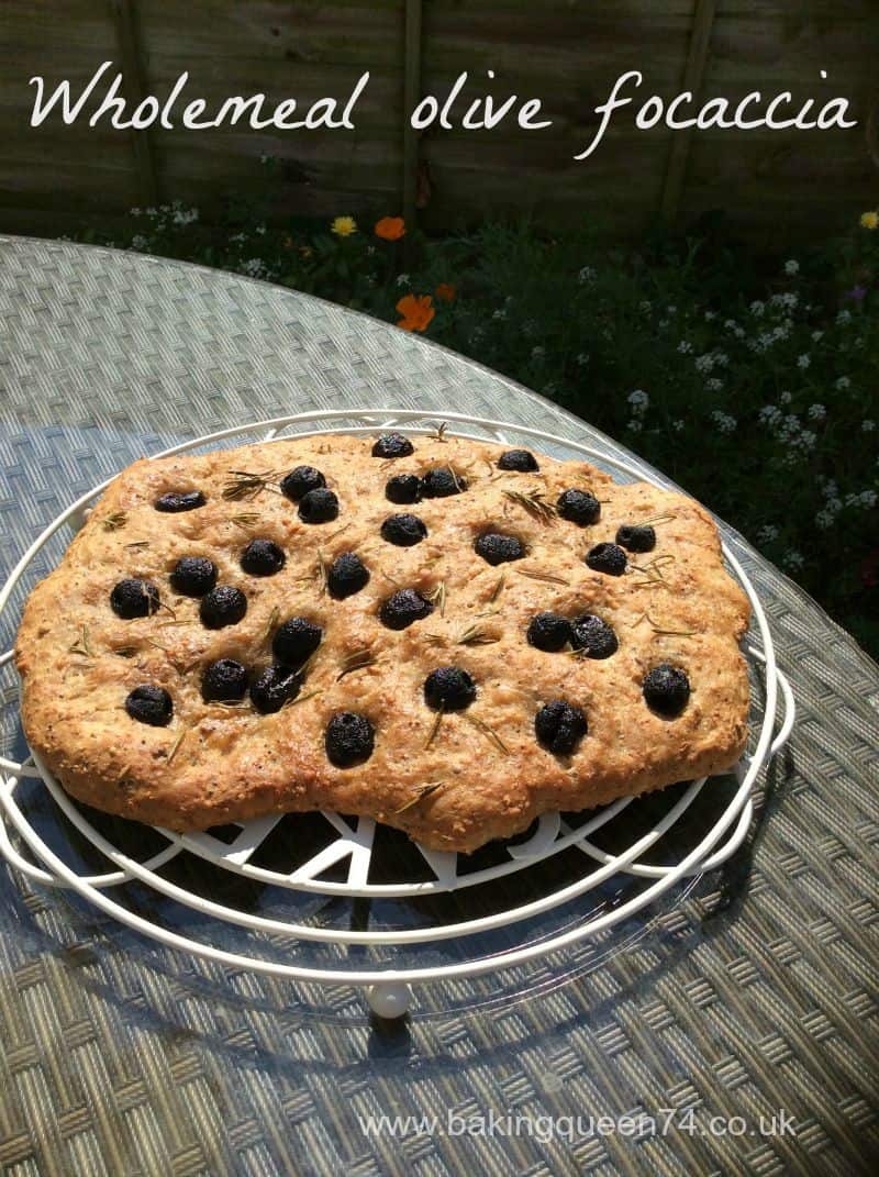 Wholemeal Olive Focaccia - BakingQueen74