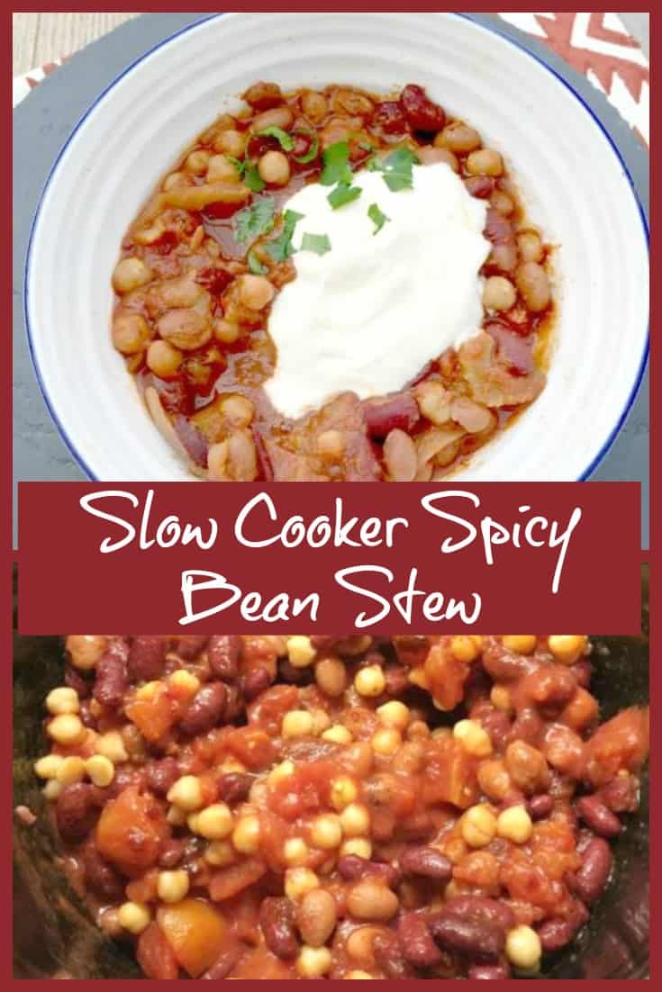 Slow Cooker Spicy Bean Stew - BakingQueen74