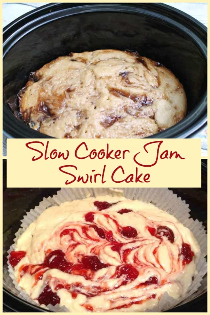 Slow Cooker Jam Swirl Cake