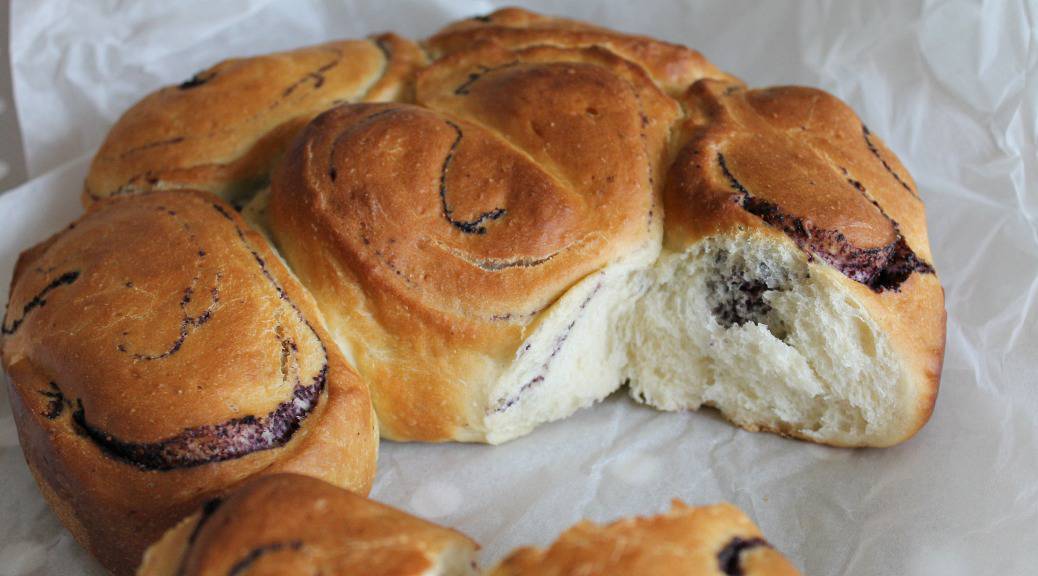 Blueberry Swirl Brioche Buns