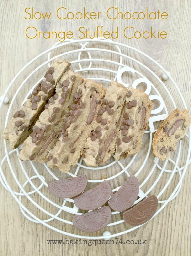 Slow Cooker Chocolate Orange Stuffed Cookie from BakingQueen74.co.uk