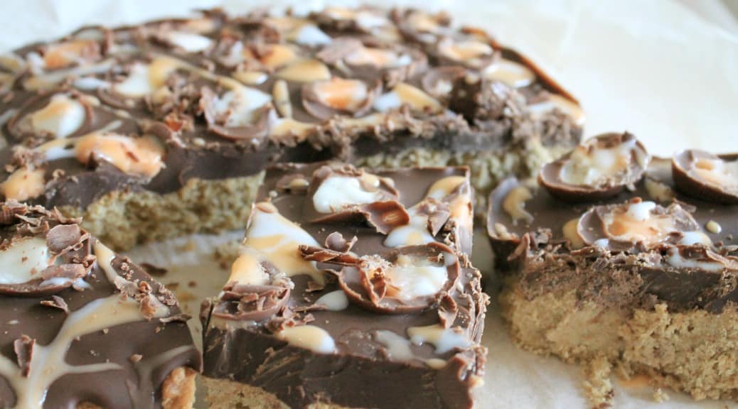 Creme Egg Chocolate Cookie Bars