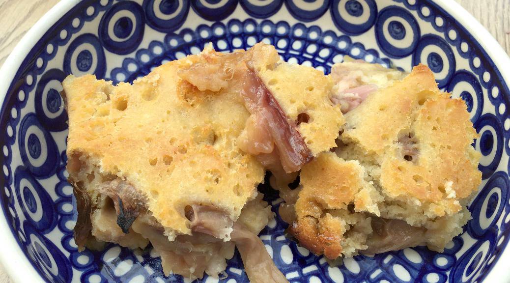 slow cooker rhubarb cobbler