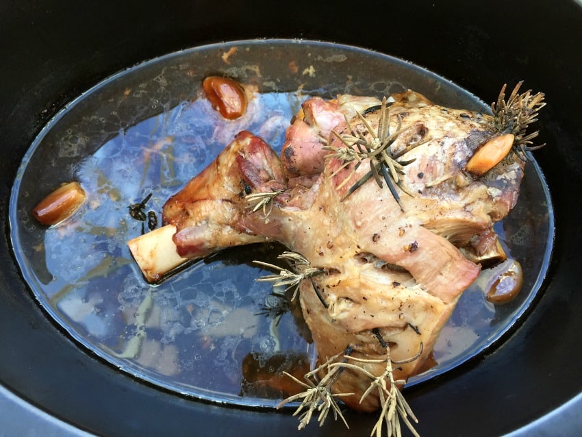 Slow Cooker Lamb with Garlic and Rosemary