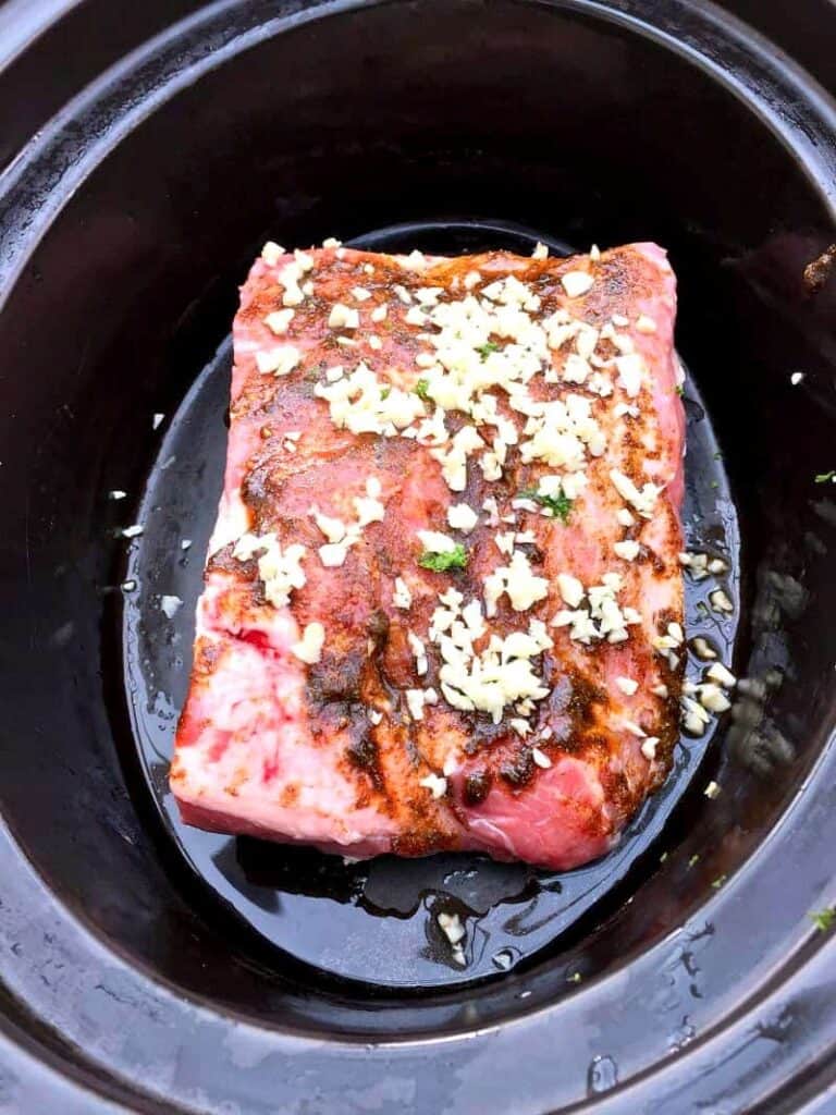 Slow Cooker Lamb with Garlic and Rosemary - BakingQueen74