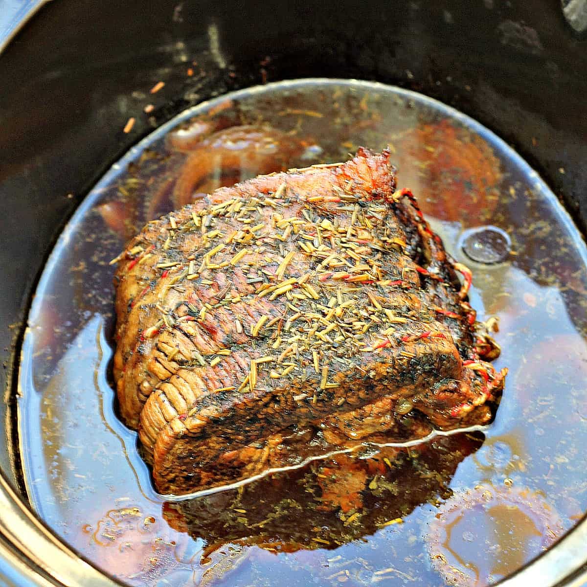 Brisket ready to eat, in pot.