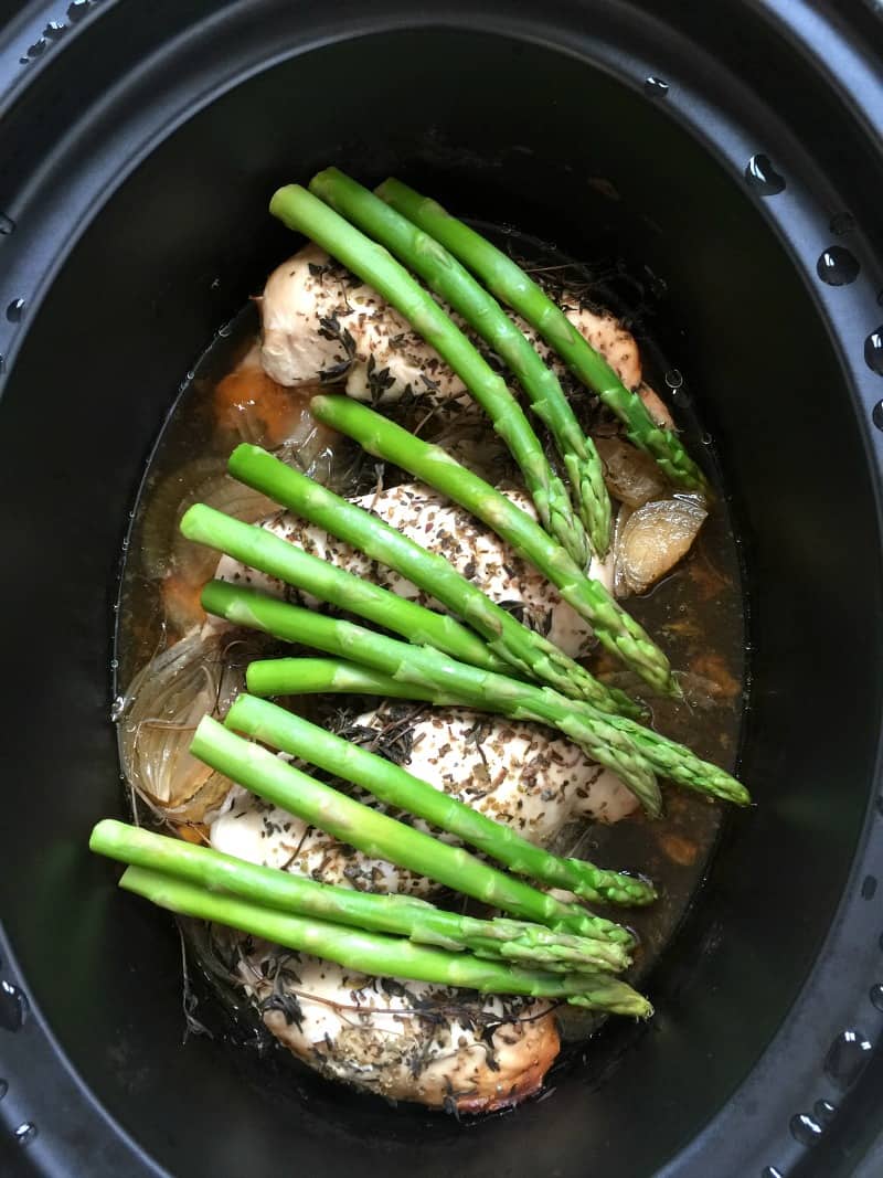 Slow Cooker Lemon and Herb Chicken with Asparagus