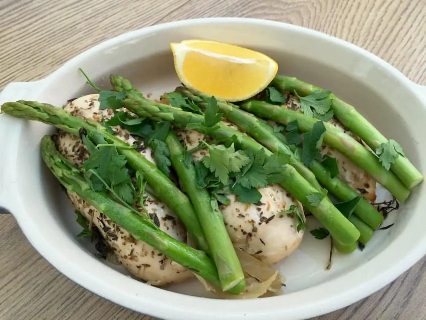 Slow Cooker Lemon and Herb Chicken with Asparagus