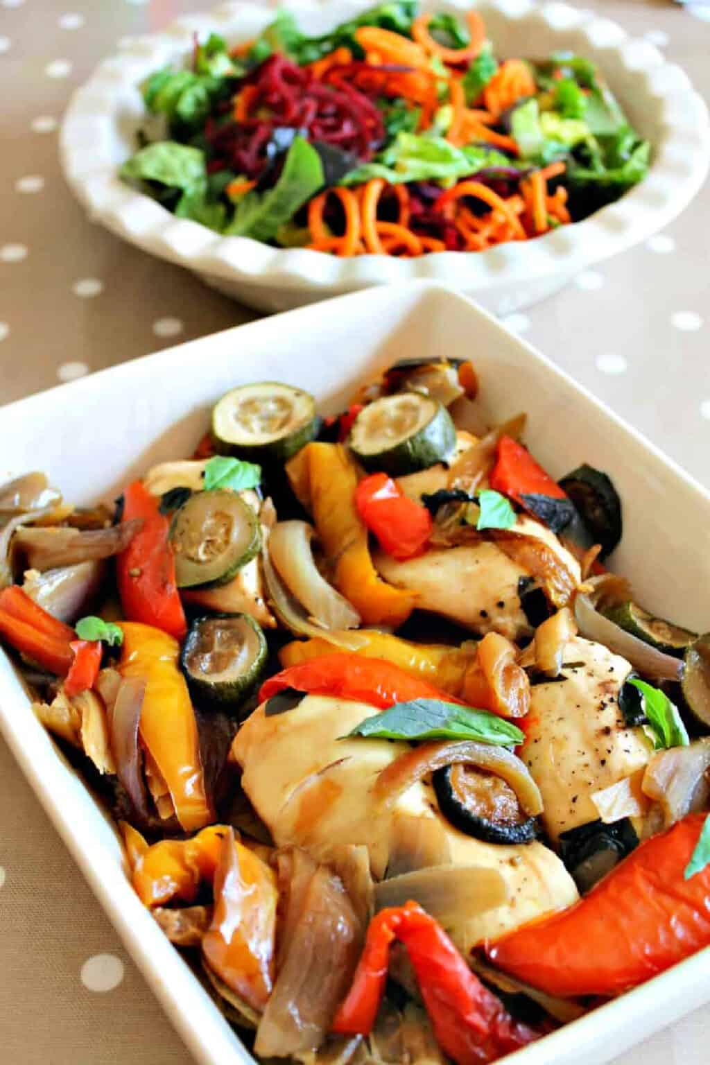 Slow Cooker Mediterranean Chicken With Roasted Vegetables - BakingQueen74