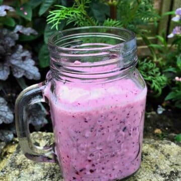 Blackcurrant and blueberry smoothie