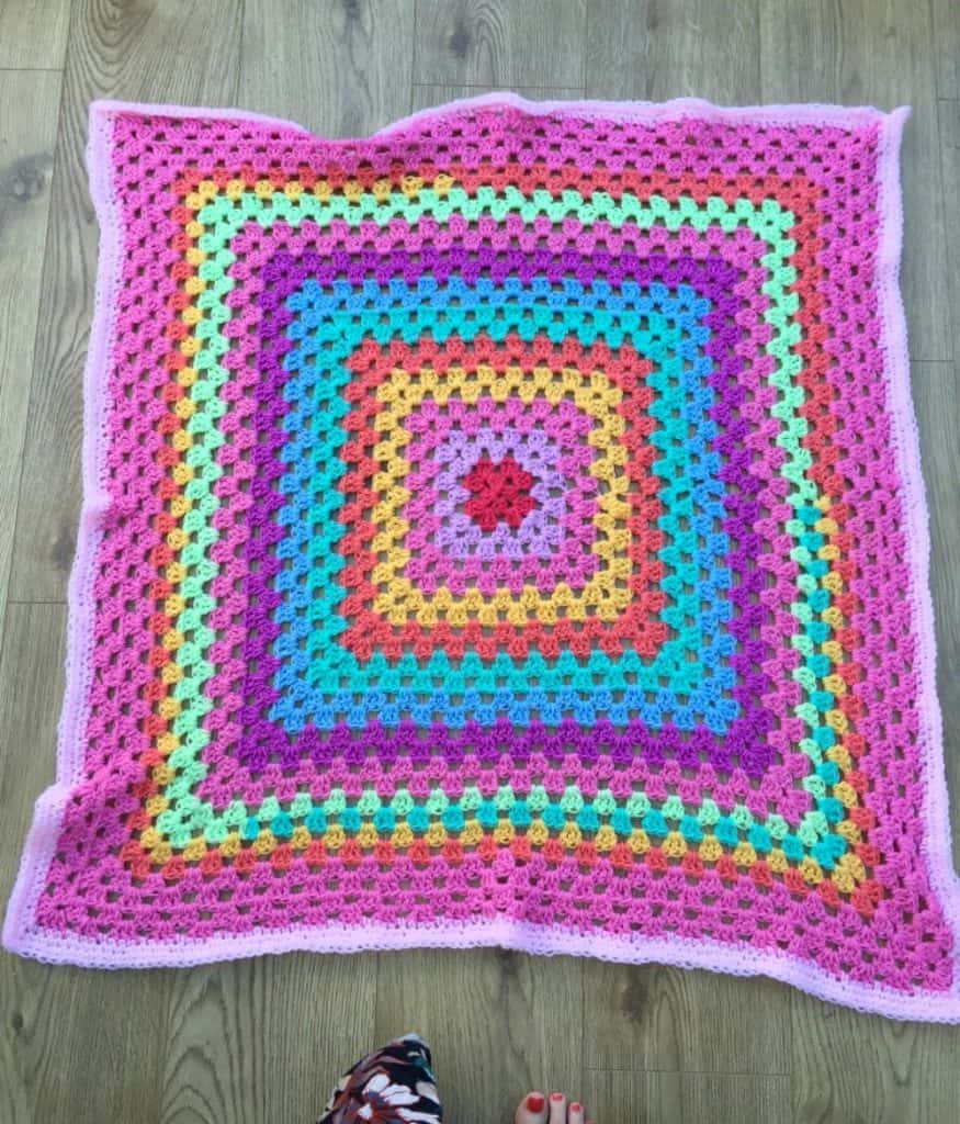 Giant granny square crochet baby blanket