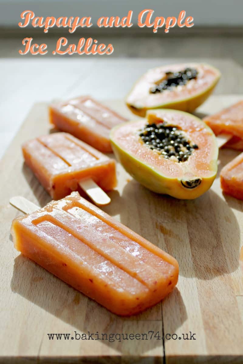 Papaya and apple ice lollies - perfect for summer and made purely of fresh fruit!
