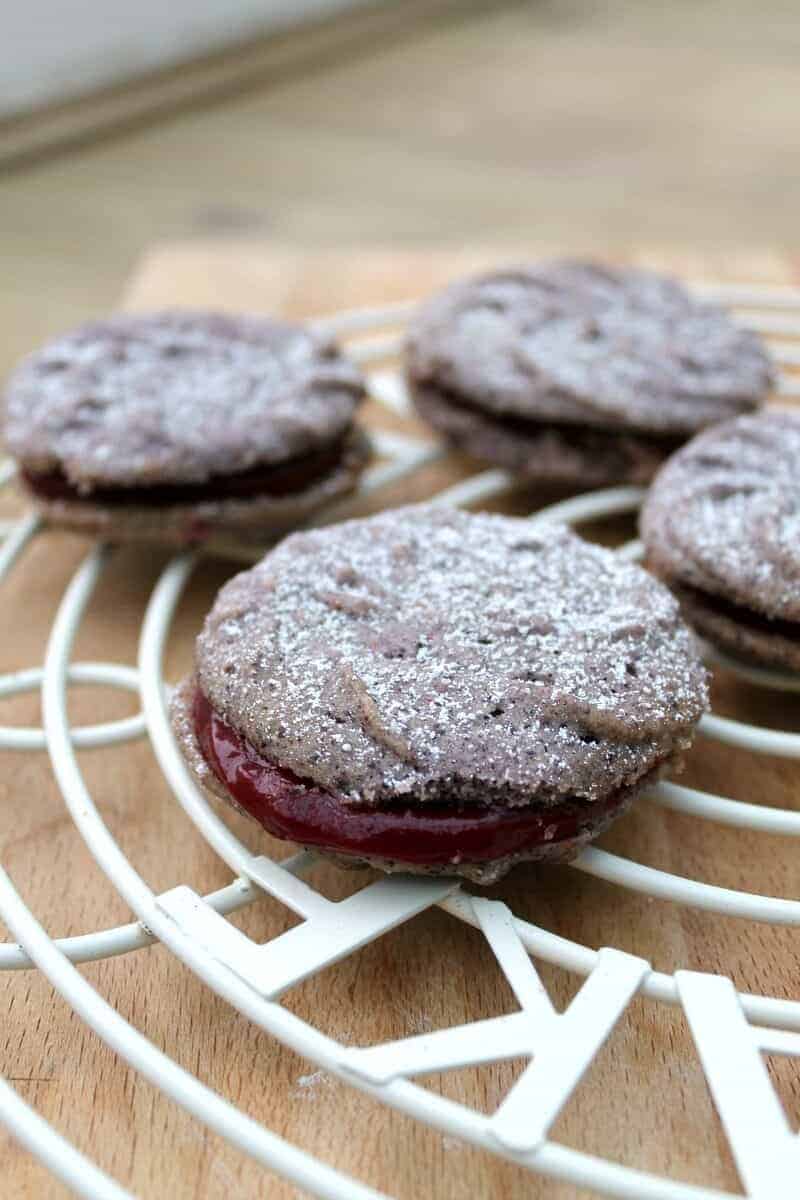 Blueberry Viennese Whirls with Blackcurrant Curd