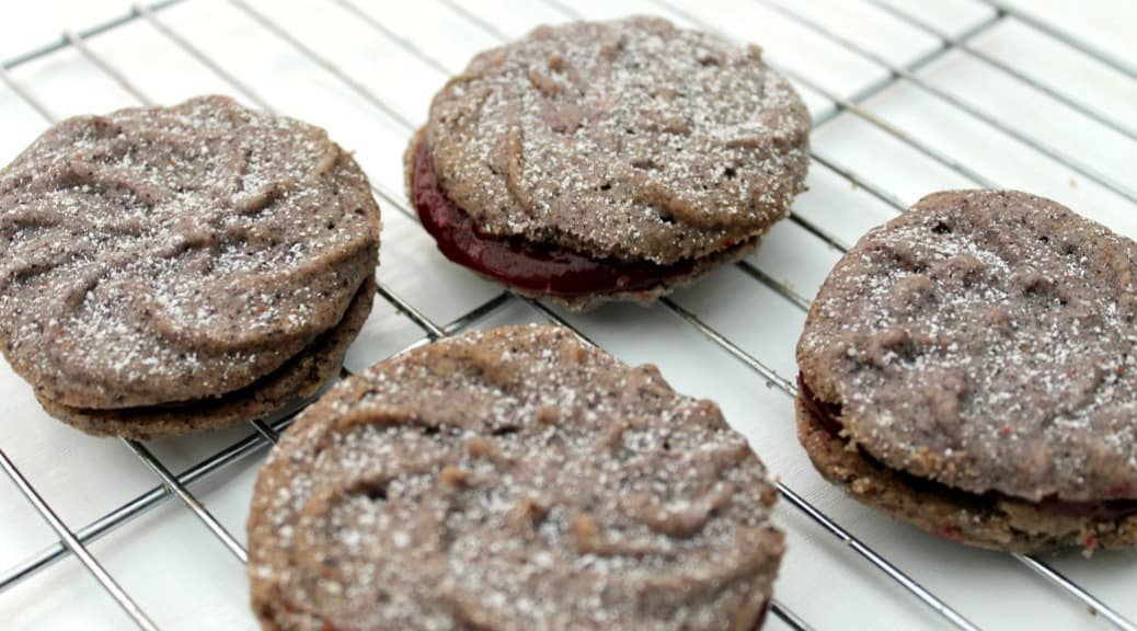 Blueberry Viennese Whirls with Blackcurrant Curd