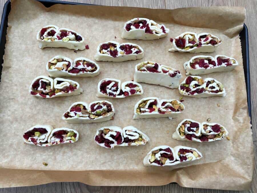 Easy cranberry and pistachio palmiers