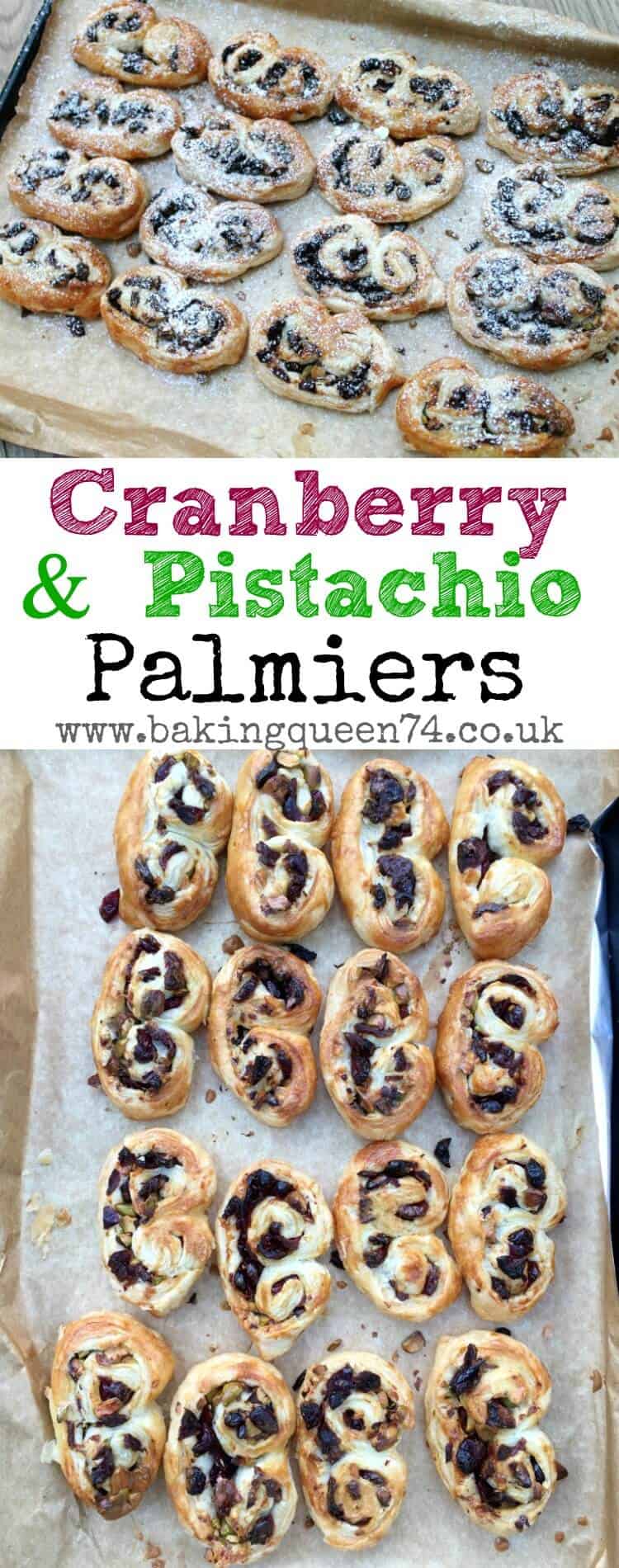 Easy Cranberry and Pistachio Palmiers - BakingQueen74