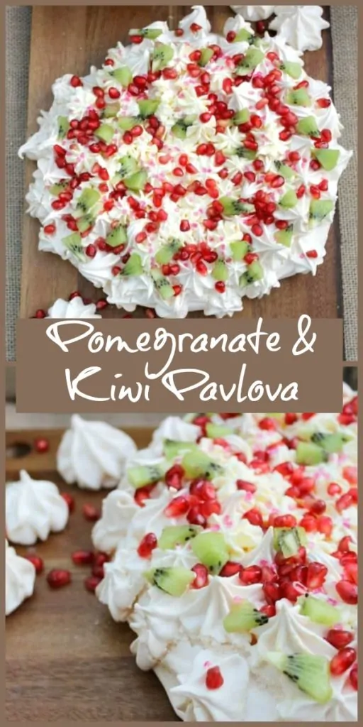 Pomegranate and Kiwi Pavlova