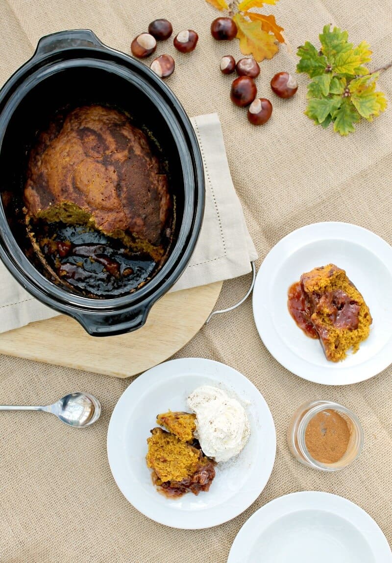 Slow Cooker Pumpkin Spice Pudding Cake 