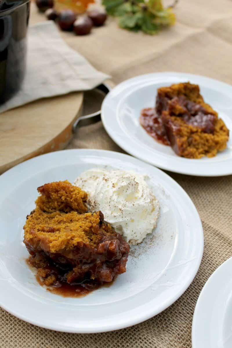 Slow Cooker Pumpkin Spice Pudding Cake 