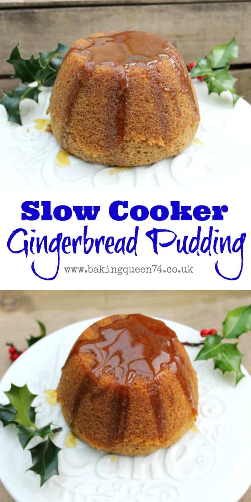 Slow Cooker Gingerbread Pudding - BakingQueen74