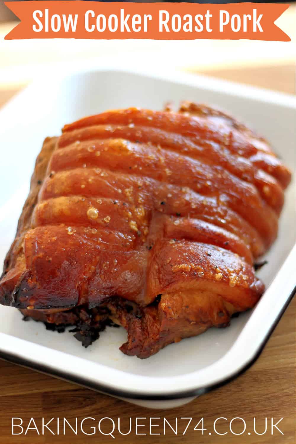 Roast pork with text overlay ("slow cooker roast pork").