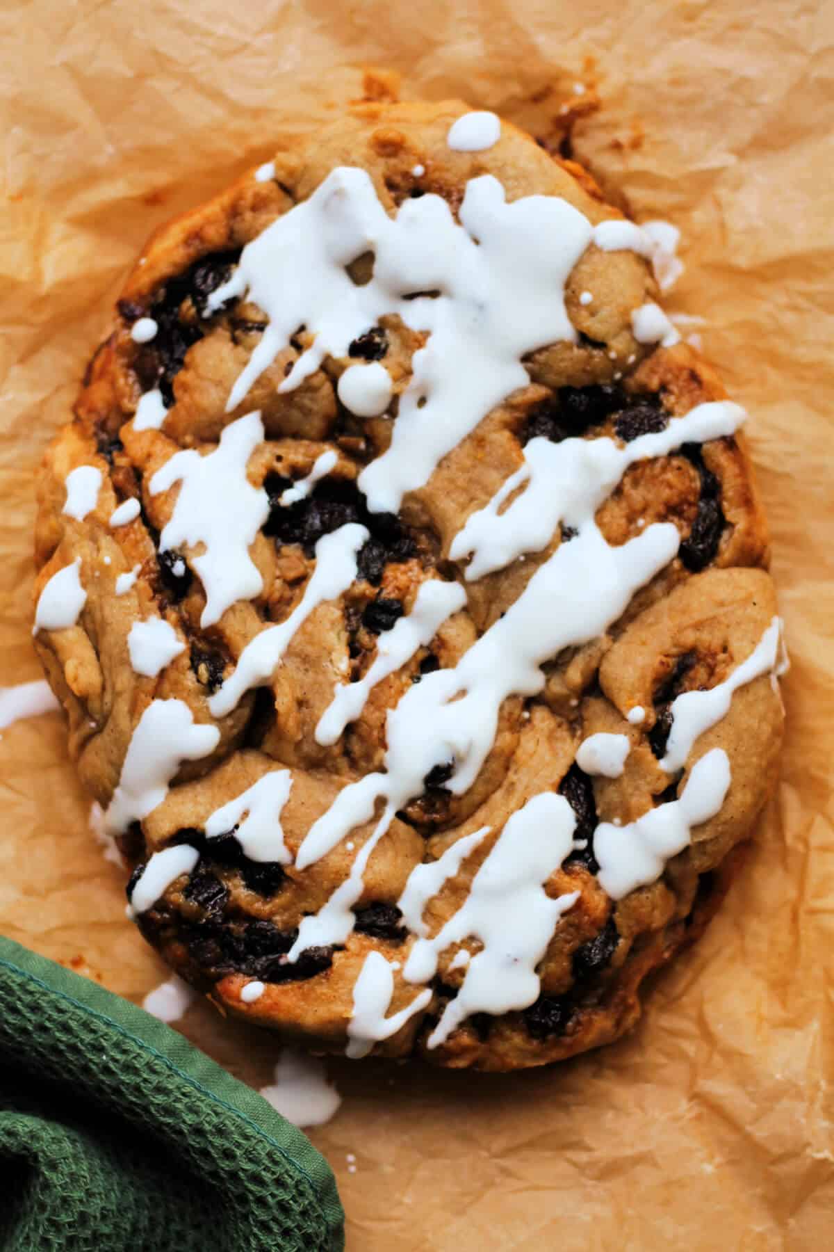 Mincemeat swirls with drizzled icing.