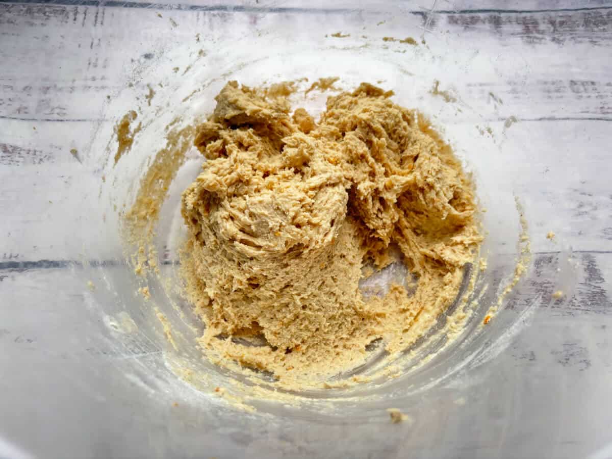 Scone mixture in bowl.