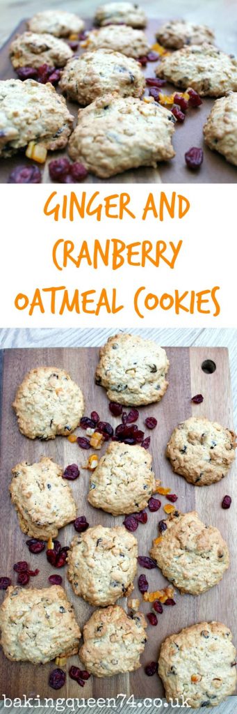 Ginger and Cranberry Oatmeal Cookies