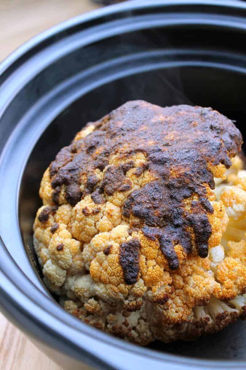 Slow Cooker Whole Spiced Cauliflower