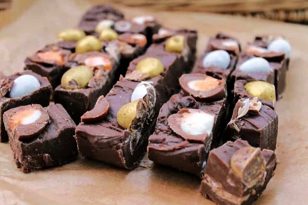 Chunks of Easter fudge.