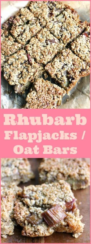 Rhubarb flapjacks (oat bars)