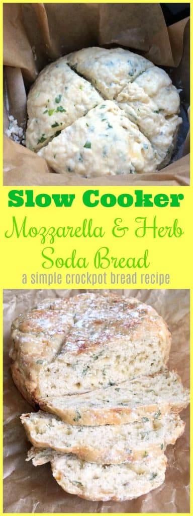 How to make slow cooker mozzarella and herb soda bread - a simple crockpot bread recipe