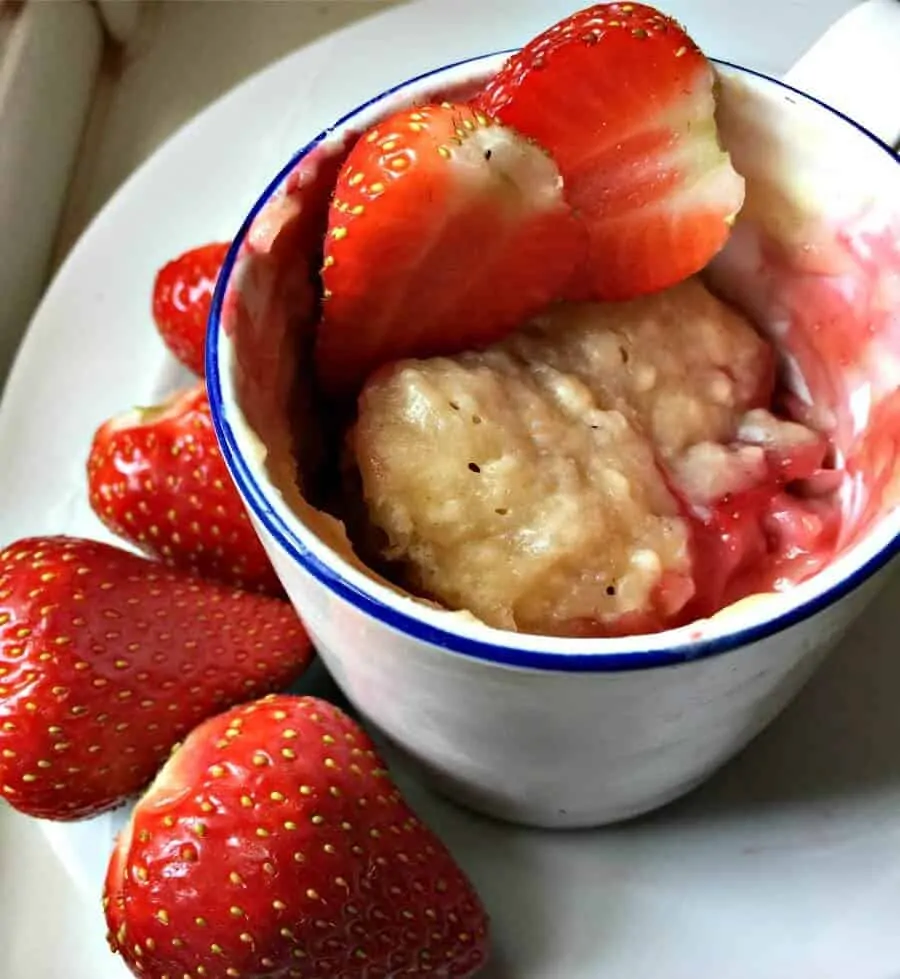 Strawberries and Cream Mug Cake