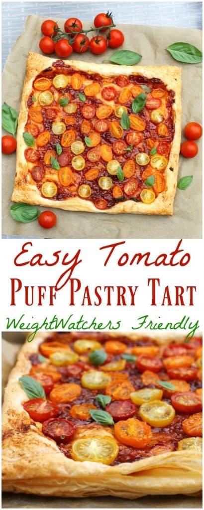 Easy Tomato Puff Pastry Tart - WeightWatchers Friendly - BakingQueen74